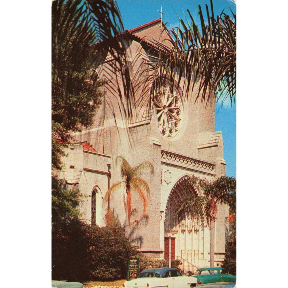 St Lukes Cathedral Episcopal Church Orlando Florida Vintage Postcard H W Hannau